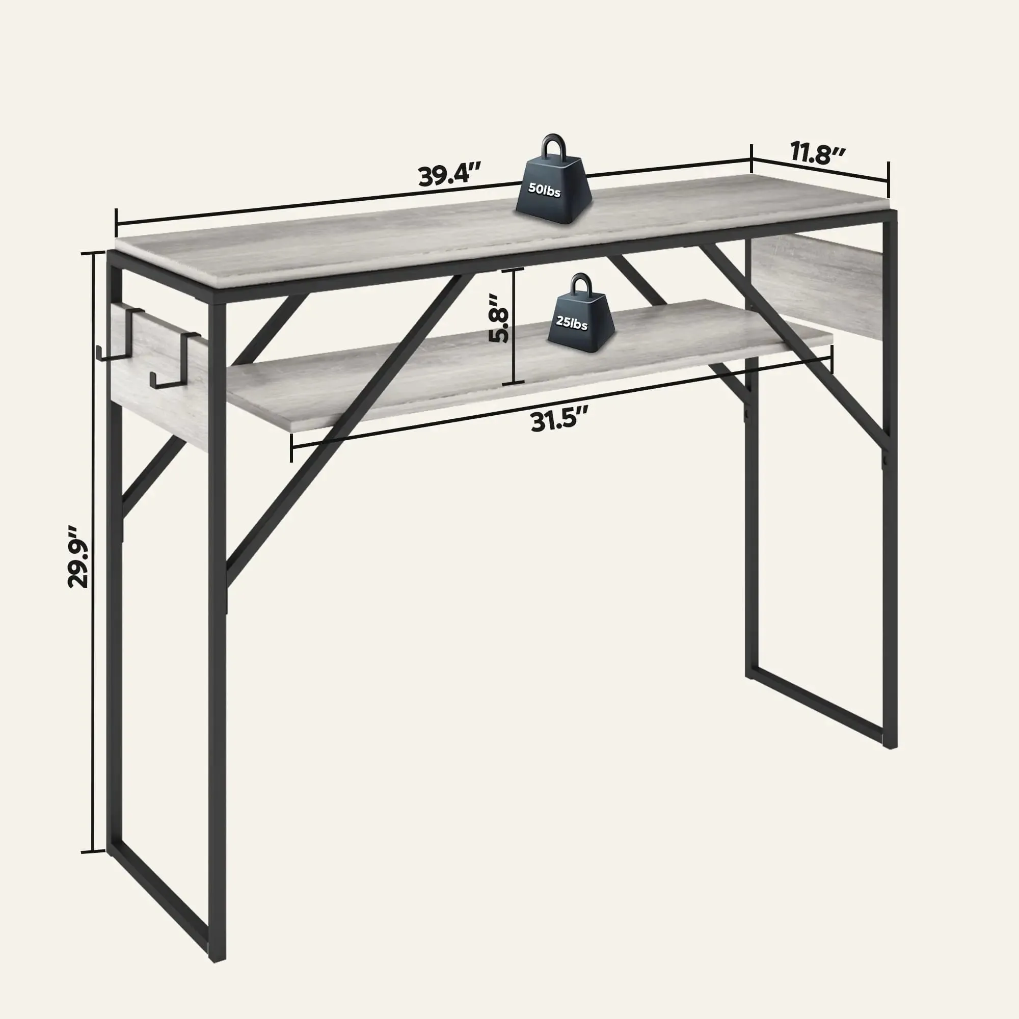 Bestier Console Table for Entryway