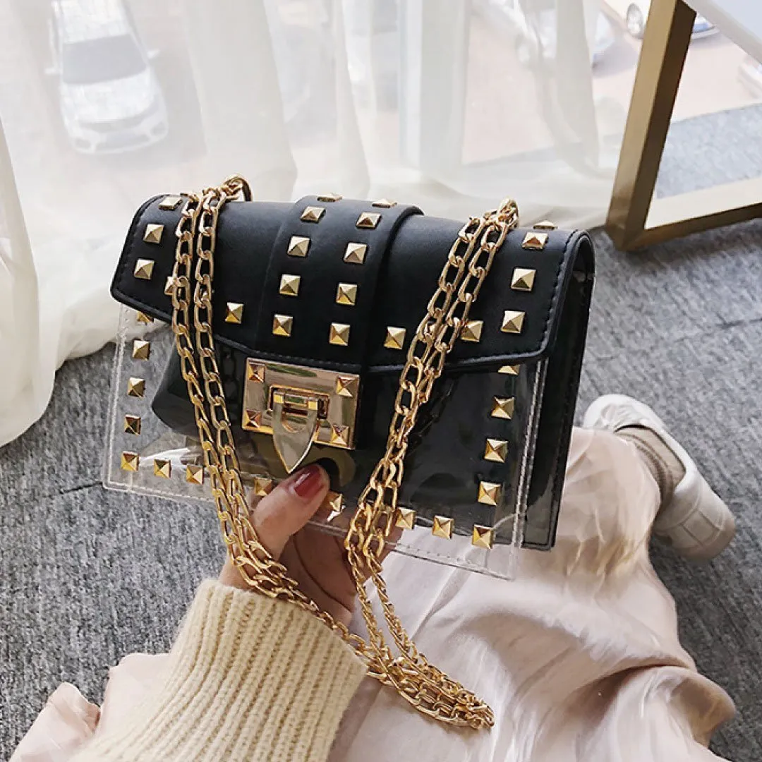 Black and Clear Betty Shoulder Bag