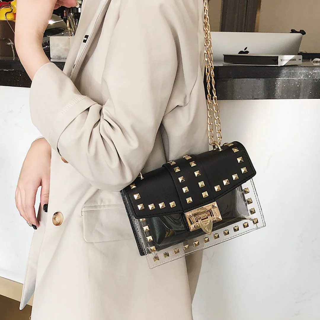 Black and Clear Betty Shoulder Bag