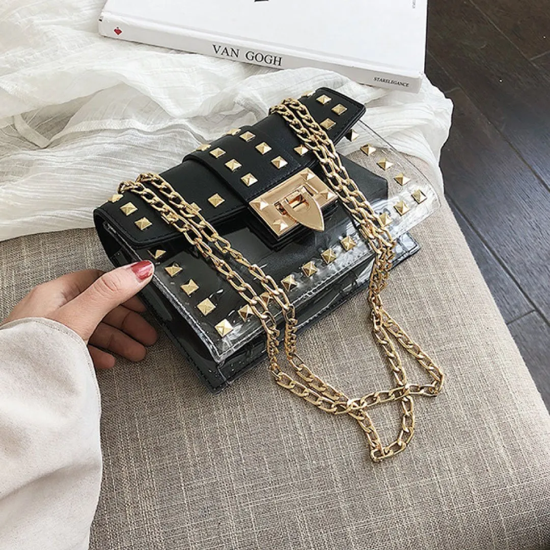Black and Clear Betty Shoulder Bag