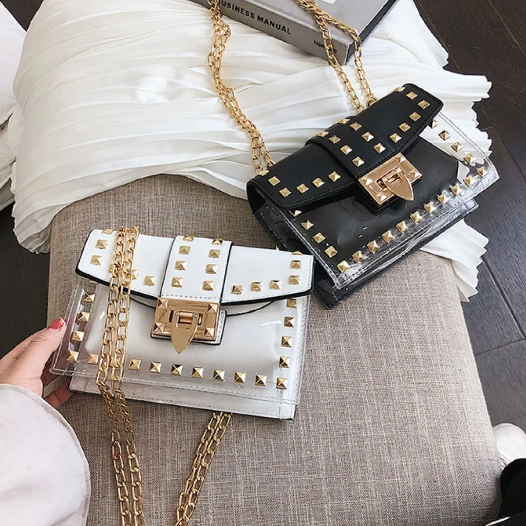 Black and Clear Betty Shoulder Bag