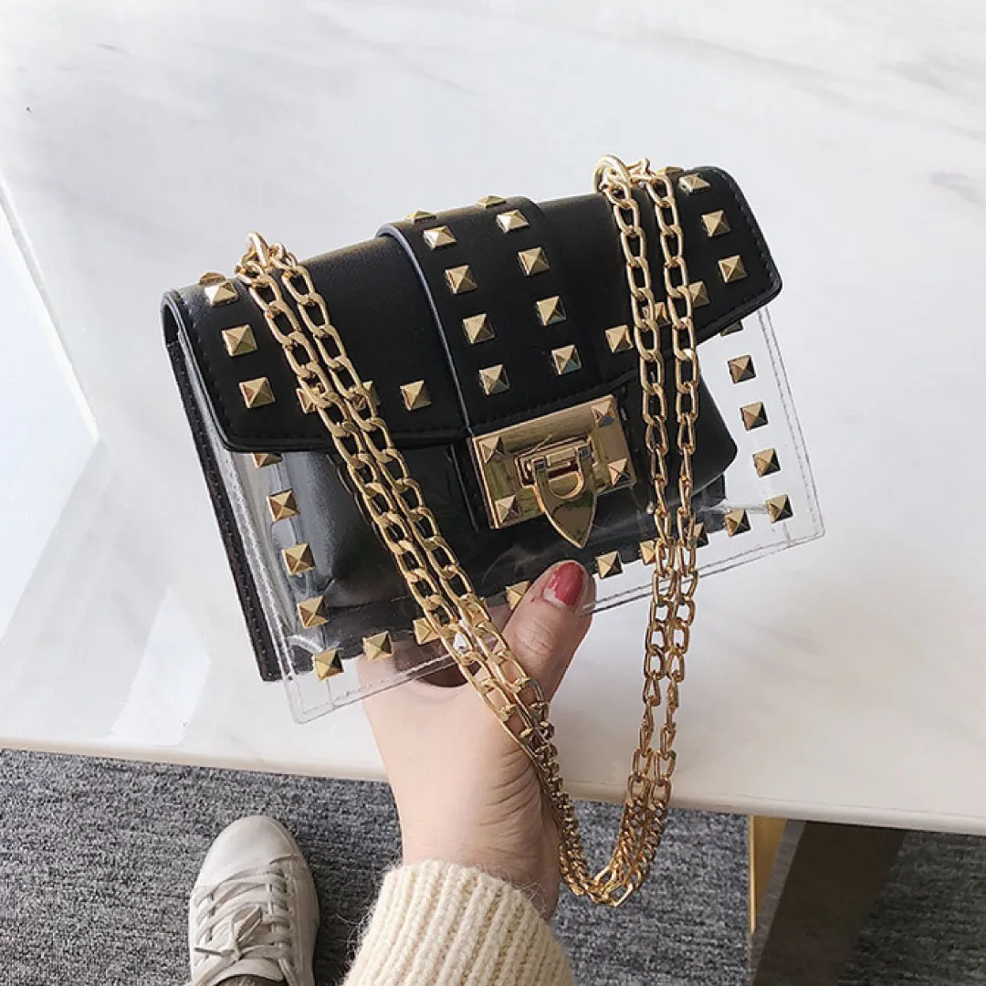 Black and Clear Betty Shoulder Bag
