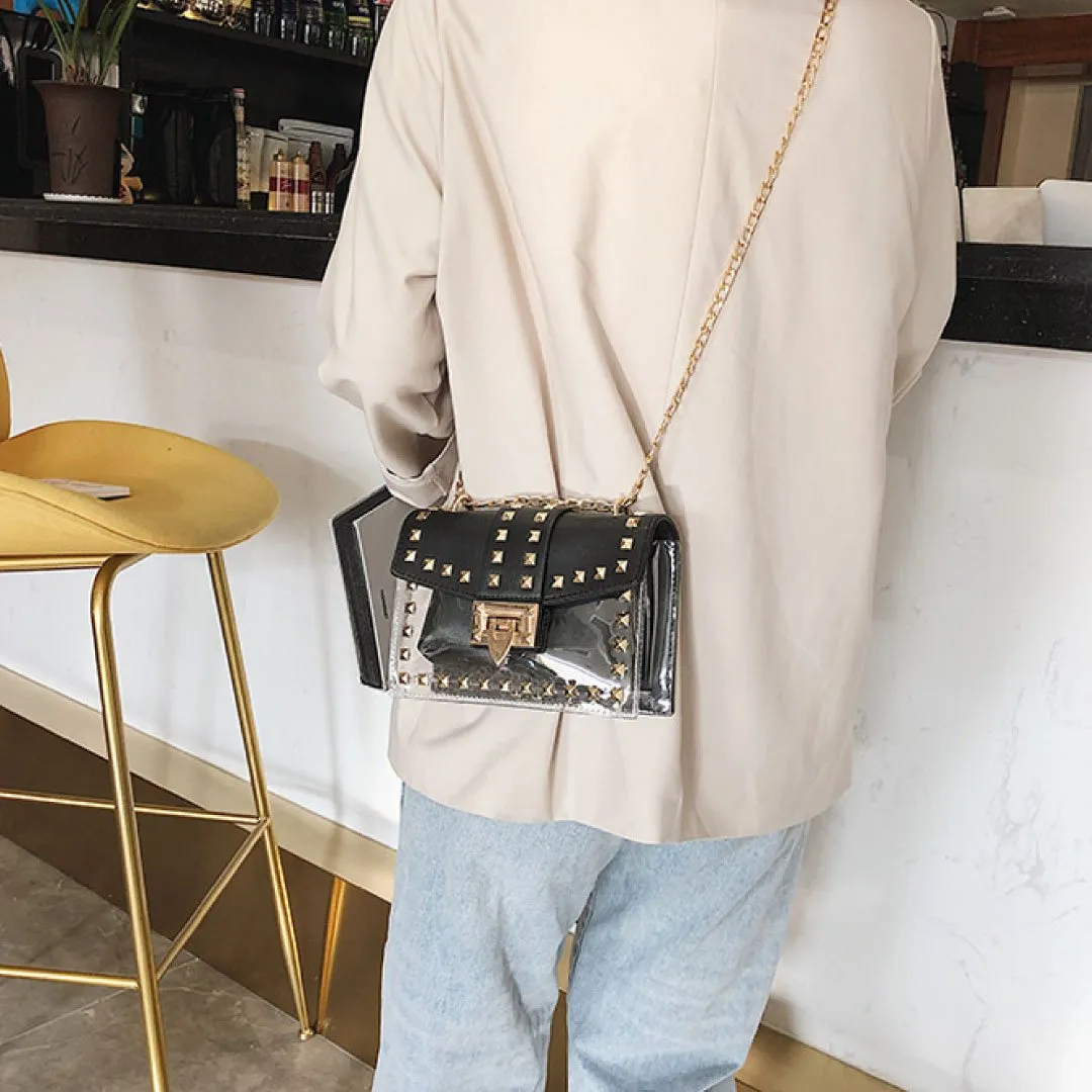 Black and Clear Betty Shoulder Bag