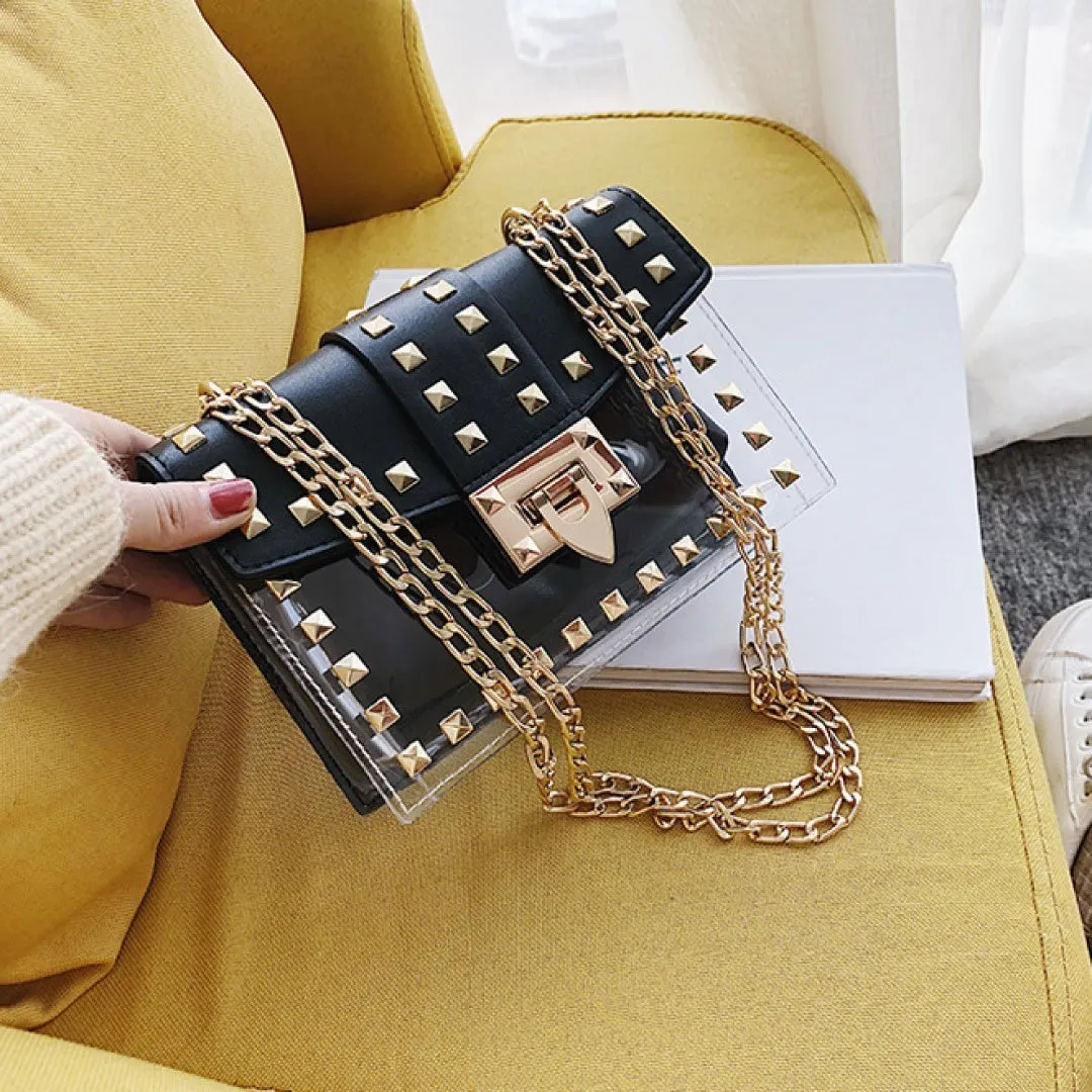 Black and Clear Betty Shoulder Bag