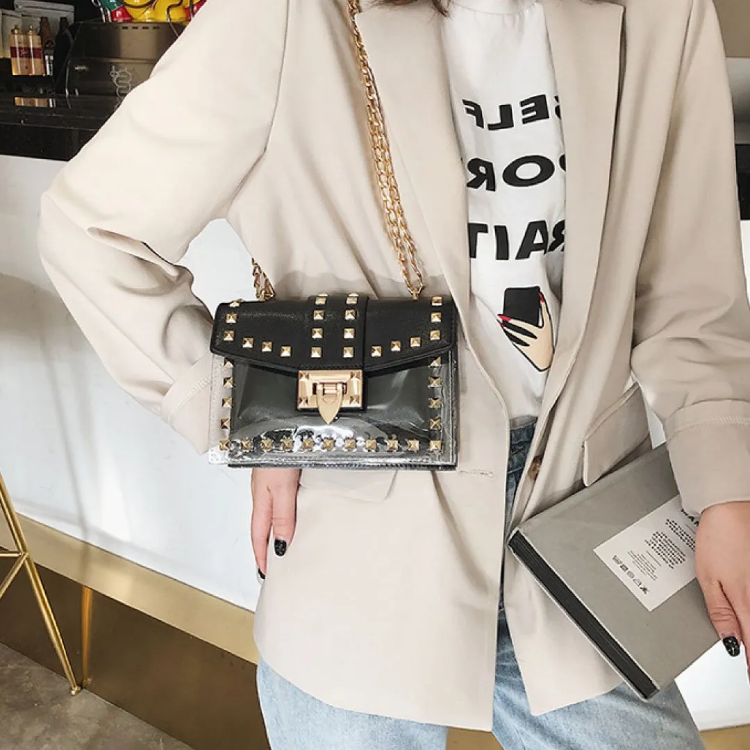 Black and Clear Betty Shoulder Bag