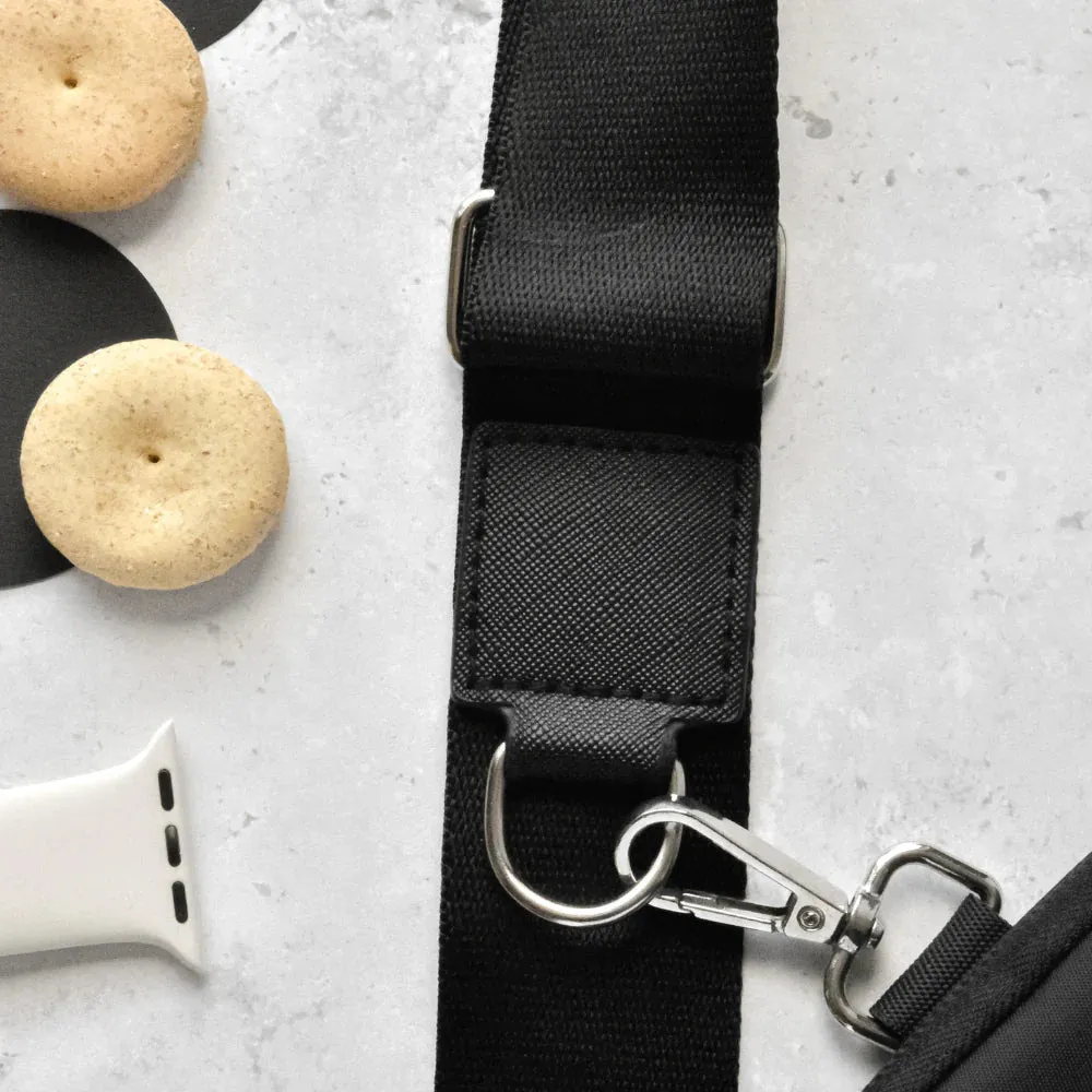 Chic Black Dog Walking Bag Strap