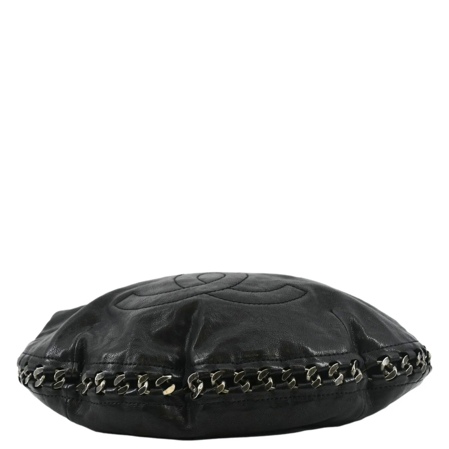 CL Modern Chain Calfskin Leather Hobo Bag Black