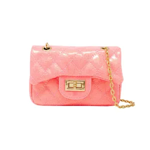 Classic Quilted Sparkle Mini Purse - Pink Lemonade