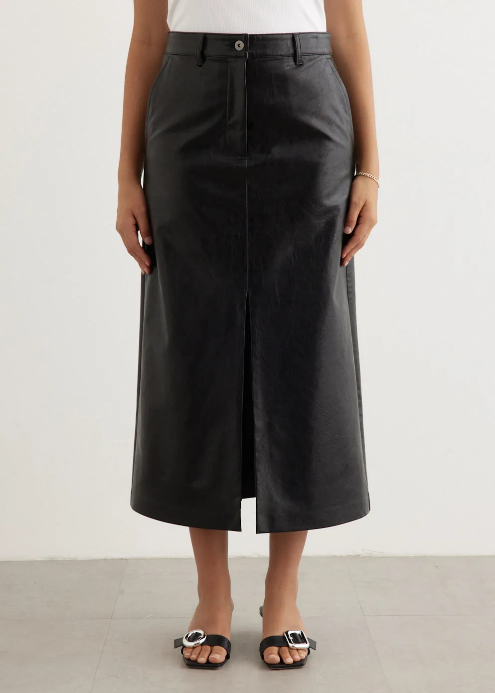 Foretell Vegan Leather Skirt