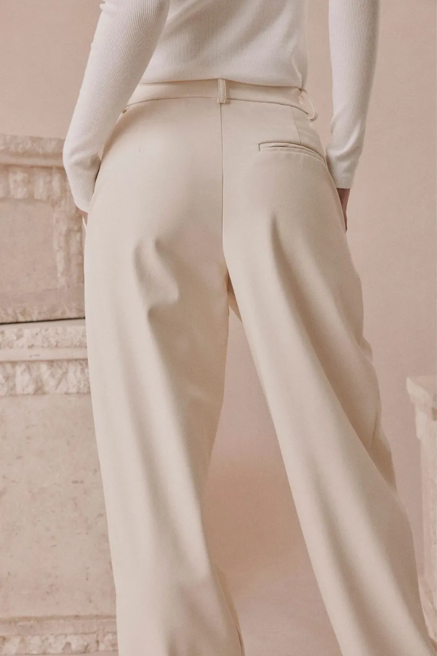 Freddie Pant Cream Vegan Leather