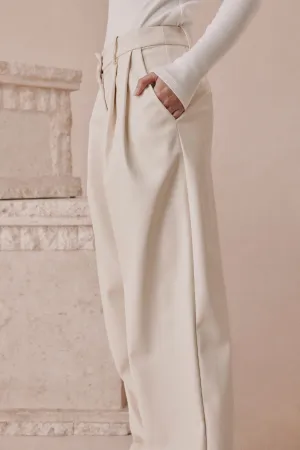 Freddie Pant Cream Vegan Leather