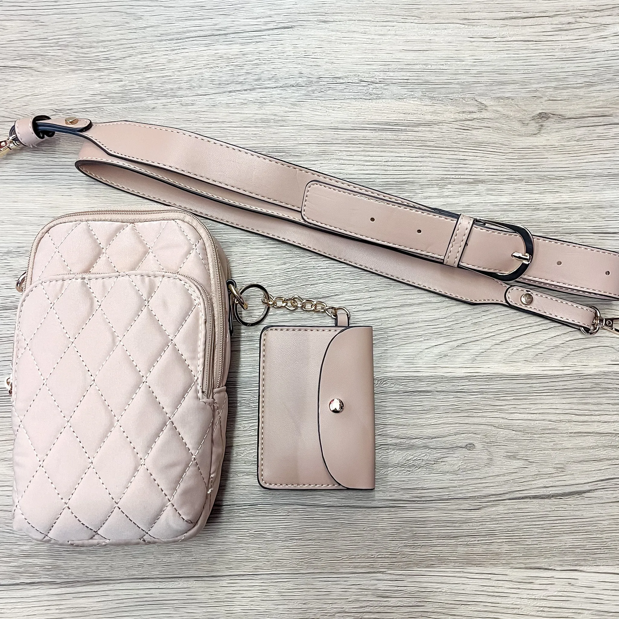 Jen & Co Parker Quilted Crossbody - Tan