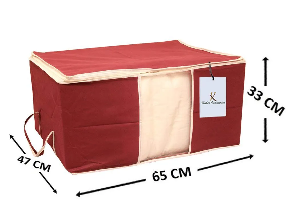 Kuber Industries 12 Piece Non Woven Underbed Storage Organiser Set, Extra Large, Maroon and Royal Blue (CTSN082)