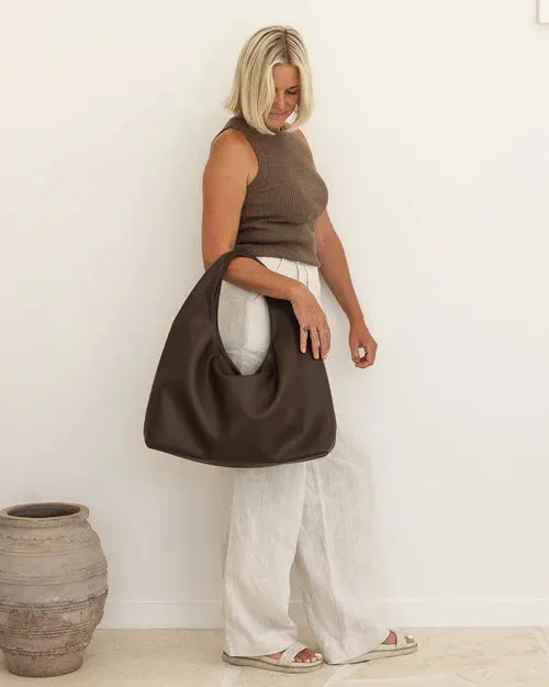 Monaco Shoulder Bag in Chocolate by Louenhide