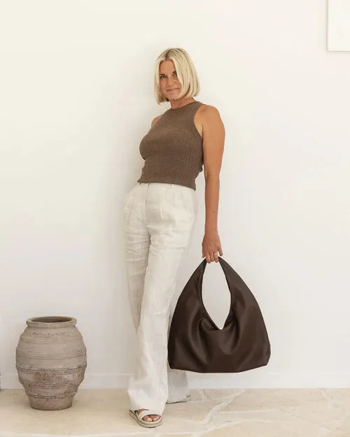 Monaco Shoulder Bag in Chocolate by Louenhide