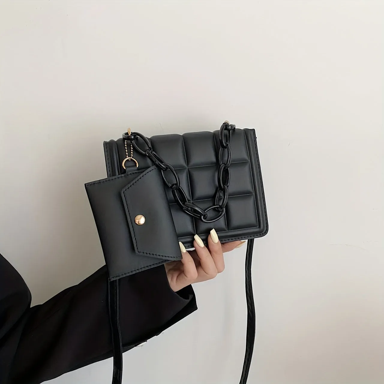 Quilted Crossbody Wallet Set