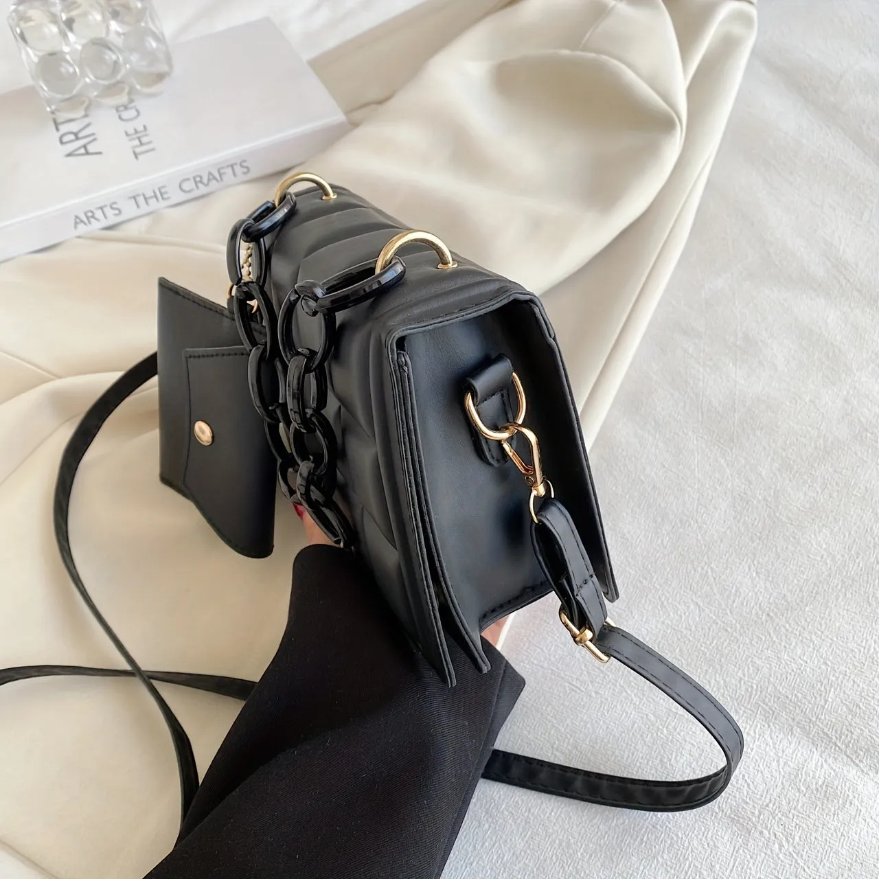 Quilted Crossbody Wallet Set