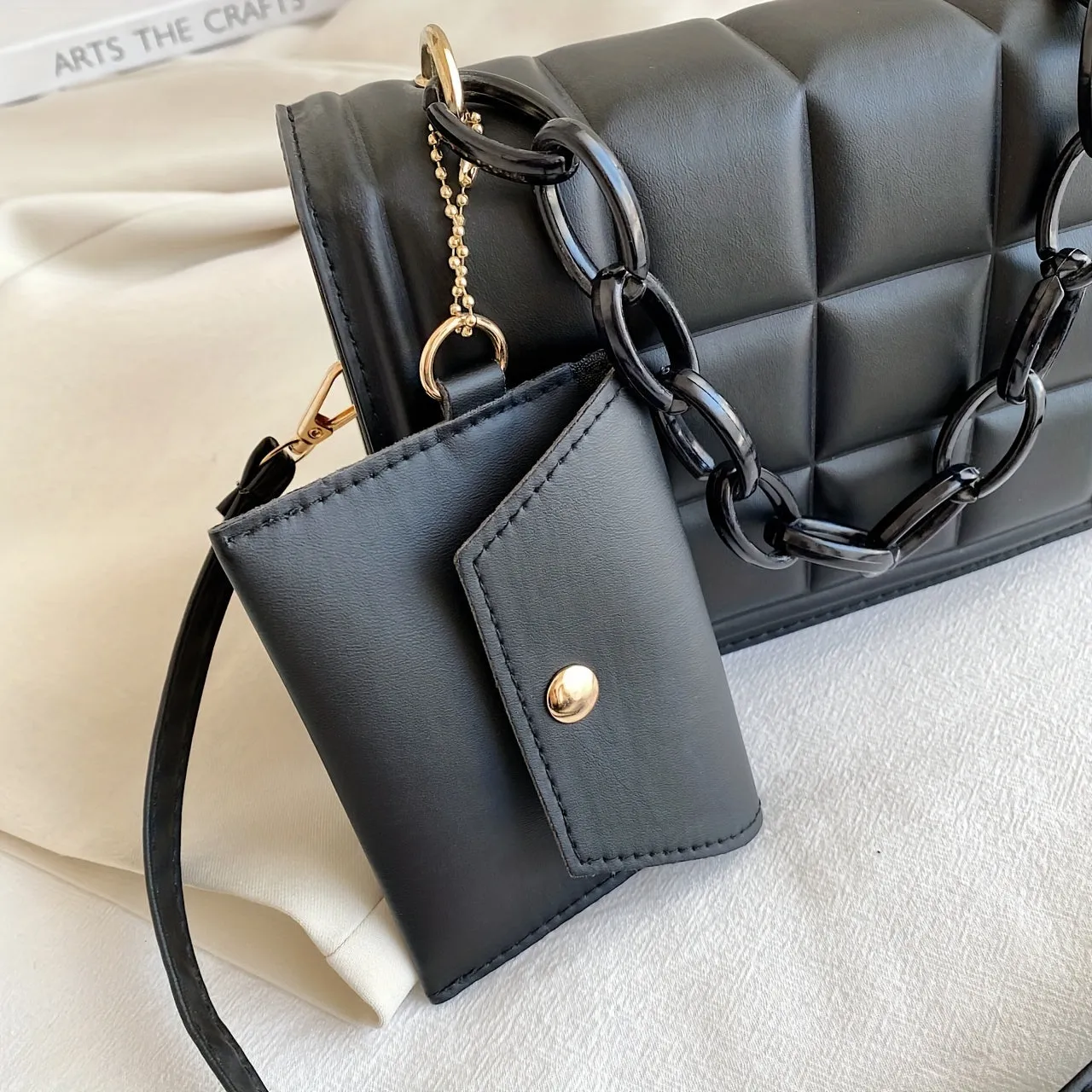 Quilted Crossbody Wallet Set