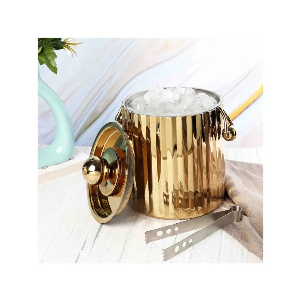 SAGE KONCPT Fluted Ice Bucket Gold