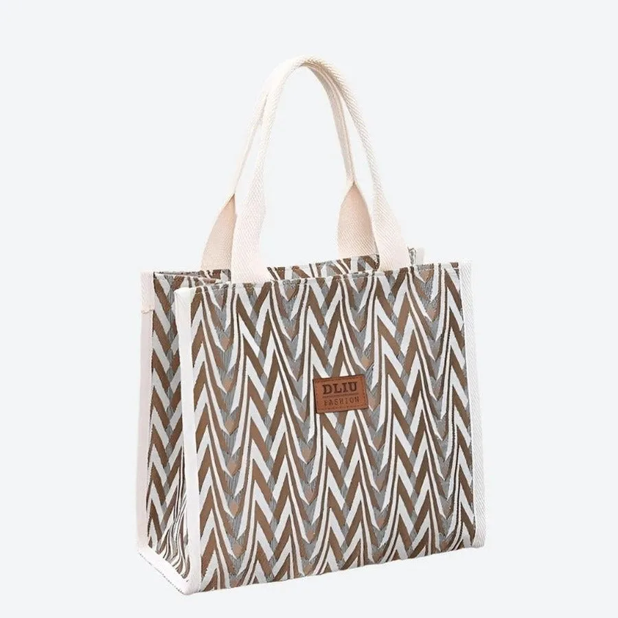 Stylish Zigzag Patterned Tote Bags