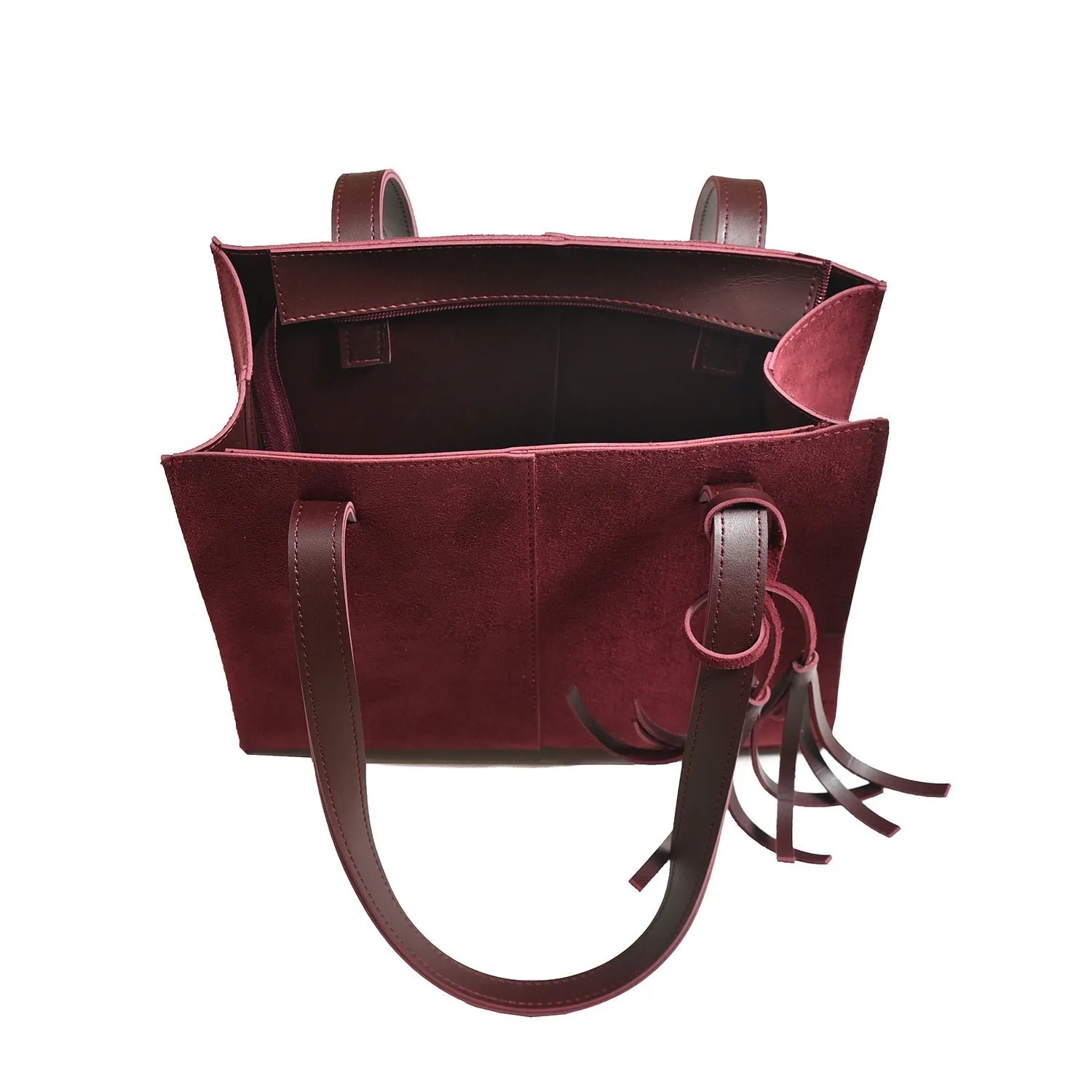 SUEDE MAROON BAG