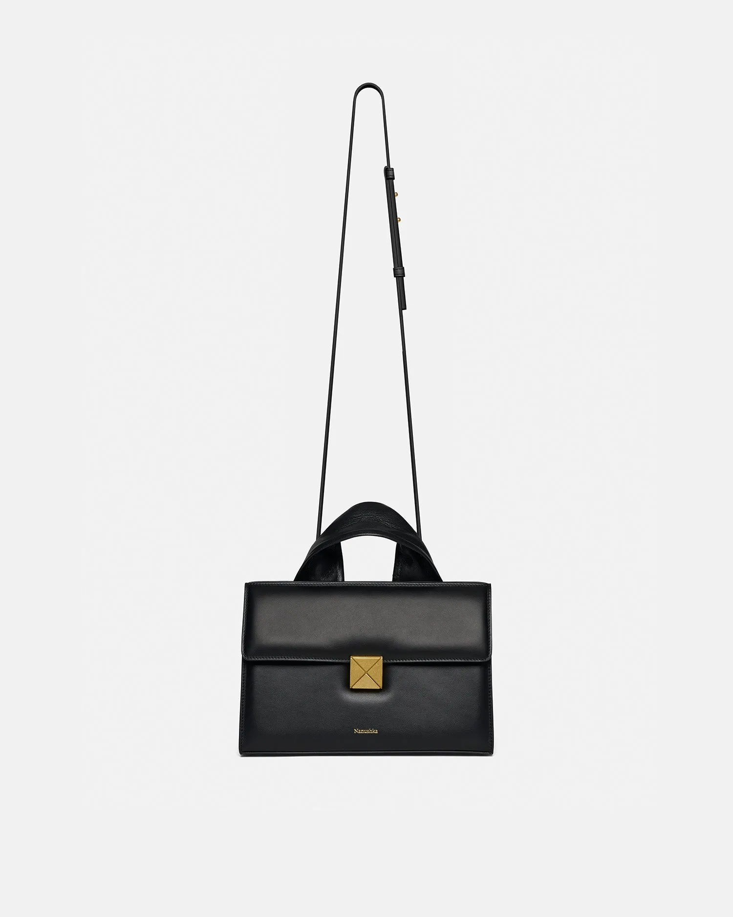 The SANDI Lock - Top Handle Bag - Black